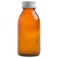 Essentially Natural Amber Glass Bottle with Aluminium Screw Cap - Silver